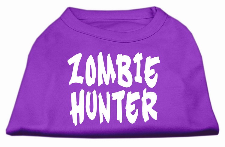 Zombie Hunter Screen Print Shirt Purple XL